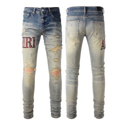 Amiri Flannel Core Logo Jean in Clay Indigo