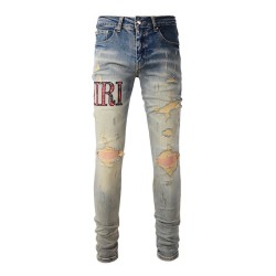 Amiri Flannel Core Logo Jean in Clay Indigo