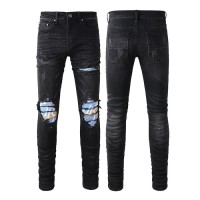 Amiri Plaid MX1 Mid-Rise Skinny Jean Vintage Black