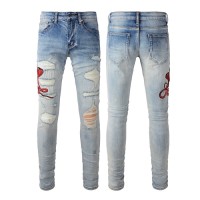 Amiri Snake Skinny Jean Antique Indigo