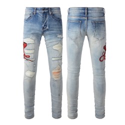 Amiri Snake Skinny Jean Antique Indigo