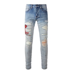 Amiri Snake Skinny Jean Antique Indigo