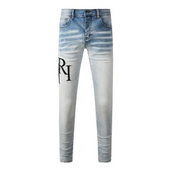 Amiri Staggered Embroidered Logo Jean Indigo