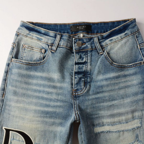 Amiri Staggered Embroidered Logo Jean Vintage Indigo Amiri Staggered Embroidered Logo Jean Vintage Indigo