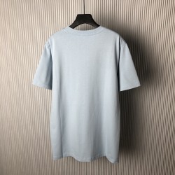 Dior and Hylton Nel T-Shirt Relaxed Fit Blue Cotton Jersey