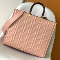 Fendi Sunshine Medium Pink FF Zucca Leather Shopper
