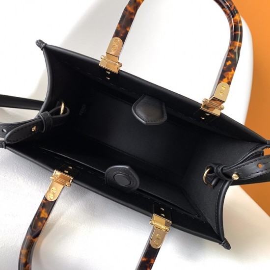 Fendi Sunshine Small Black Leather Shopper Fendi Sunshine Small Black Leather Shopper