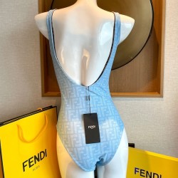 Fendi Reversible One-Piece Swimsuit Blue