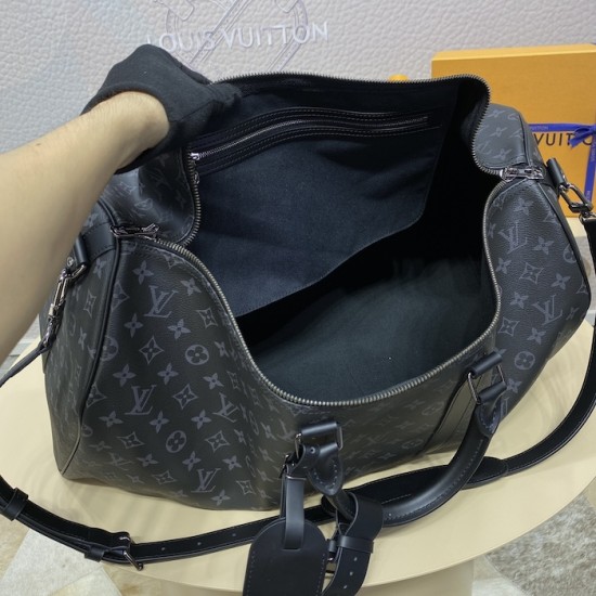 Louis Vuitton Monogram Eclipse Keepall Bandoulière 55 M40605 Louis Vuitton Monogram Eclipse Keepall Bandoulière 55 M40605