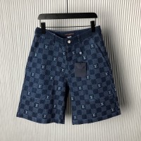 Louis Vuitton Embroidered Damier Denim Shorts 1AFVO9