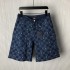 Louis Vuitton Embroidered Damier Denim Shorts 1AFVO9