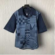 Louis Vuitton Printed Short-Sleeved Denim Shirt 1AFVQL