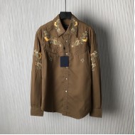 Louis Vuitton Embroidered Long-Sleeved Wool Shirt 1AFXT4