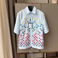 Louis Vuitton Monogram Flowers Embroidered Short-Sleeved Shirt 1AGTPB
