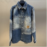 Louis Vuitton Sunfaded Effect Denim Long-Sleeved Shirt 1AHCI6