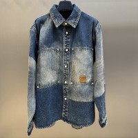 Louis Vuitton Sunfaded Effect Denim Long-Sleeved Shirt 1AHCI6