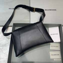 Balenciaga Medium Soft Hourglass Shoulder Bag Black