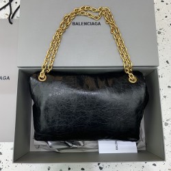 Balenciaga Monaco Medium Chain Bag in Black