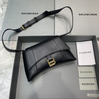 Balenciaga Small Soft Hourglass Shoulder Bag Black