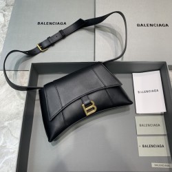 Balenciaga Small Soft Hourglass Shoulder Bag Black