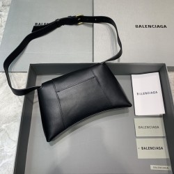 Balenciaga Small Soft Hourglass Shoulder Bag Black