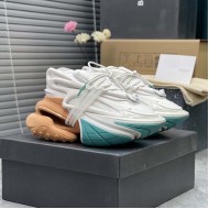 Balmain Unicorn Sneakers in Neoprene and Leather Green
