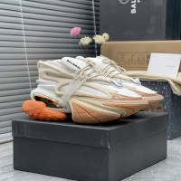 Balmain Unicorn Sneakers in Neoprene and Leather Orange