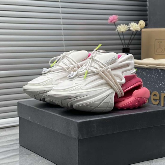 Balmain Unicorn Sneakers in Neoprene and Leather Rose Balmain Unicorn Sneakers in Neoprene and Leather Rose