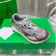 Bottega Veneta Orbit Sneaker Lightweight Technical Fabric and Mesh Brown