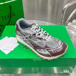 Bottega Veneta Orbit Sneaker Lightweight Technical Fabric and Mesh Brown