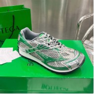 Bottega Veneta Orbit Sneaker Lightweight Technical Fabric and Mesh Green