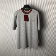 Gucci Jersey T-shirt with Web Grey