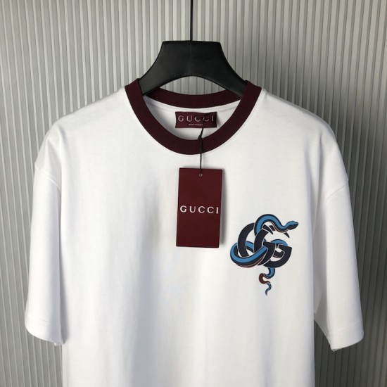 Gucci Printed medium cotton jersey T-shirt White Gucci Printed medium cotton jersey T-shirt White
