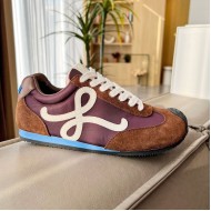 Loewe Ballet Runner 2.0 in nylon and calfskin white/brown