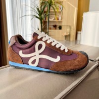 Loewe Ballet Runner 2.0 in nylon and calfskin white/brown