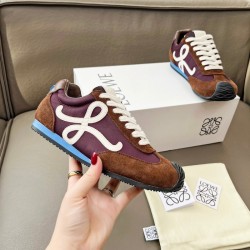 Loewe Ballet Runner 2.0 in nylon and calfskin white/brown