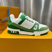 LV Trainer Sneaker Green Swarovski