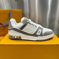 LV Trainer Sneaker Grey Swarovski