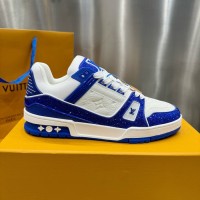 LV Trainer Sneaker Blue Swarovski