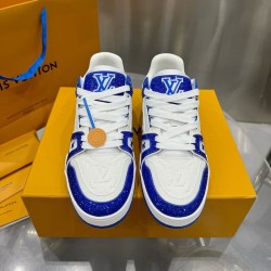 LV Trainer Sneaker Blue Swarovski