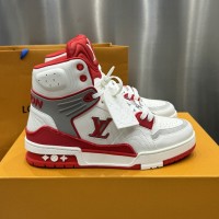 LV High Top Trainer Sneaker Red
