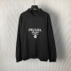 Prada Long-sleeved cotton polo shirt black Prada Long-sleeved cotton polo shirt black