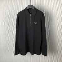 Prada Long-sleeved piqué and Re-Nylon polo shirt