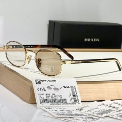 Prada Sunglasses with the iconic metal plaque brown
