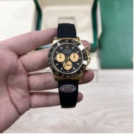 Rolex Daytona 40MM Watches Black Dial Baton Marker / Rubber