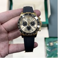Rolex Daytona 40MM Watches Gold Dial Baton Marker / Rubber