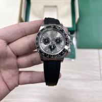 Rolex Daytona 40MM Watches White Dial Baton Marker / Rubber