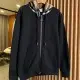 Burberry Check Hood Cotton Zip Hoodie Black Burberry Check Hood Cotton Zip Hoodie Black
