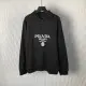 Prada Long-sleeved cotton polo shirt black Prada Long-sleeved cotton polo shirt black